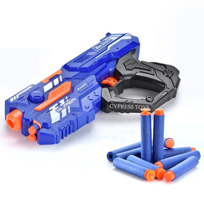 Pistol tip NERF GUN de jucărie cu gloanțe moi EVA, încărcător, tragere manuală, set cu 14 proiectile [2]