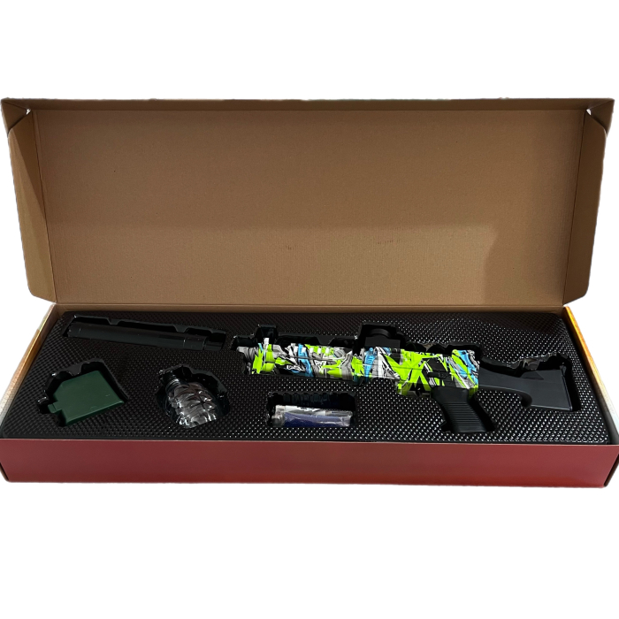 Pușcă de jucărie electrică cu bile gel, tragere automată, model M249, cu lumină, încărcare USB [3]