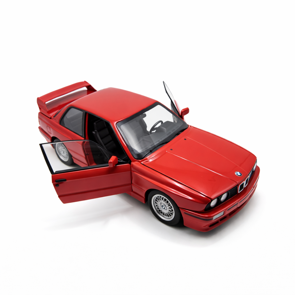 Machetă Auto BMW M3 E30 Roșu Metalizat, Metal, Scara 1:24 [4]