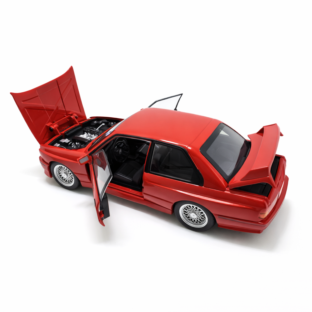 Machetă Auto BMW M3 E30 Roșu Metalizat, Metal, Scara 1:24 [6]