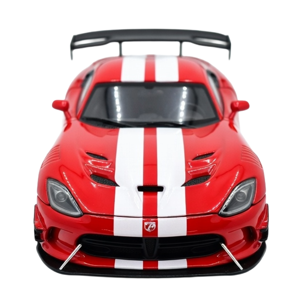 Machetă Auto Dodge Viper SRT Roșu cu Dungi Albe, Metal, Scara 1:24 [2]