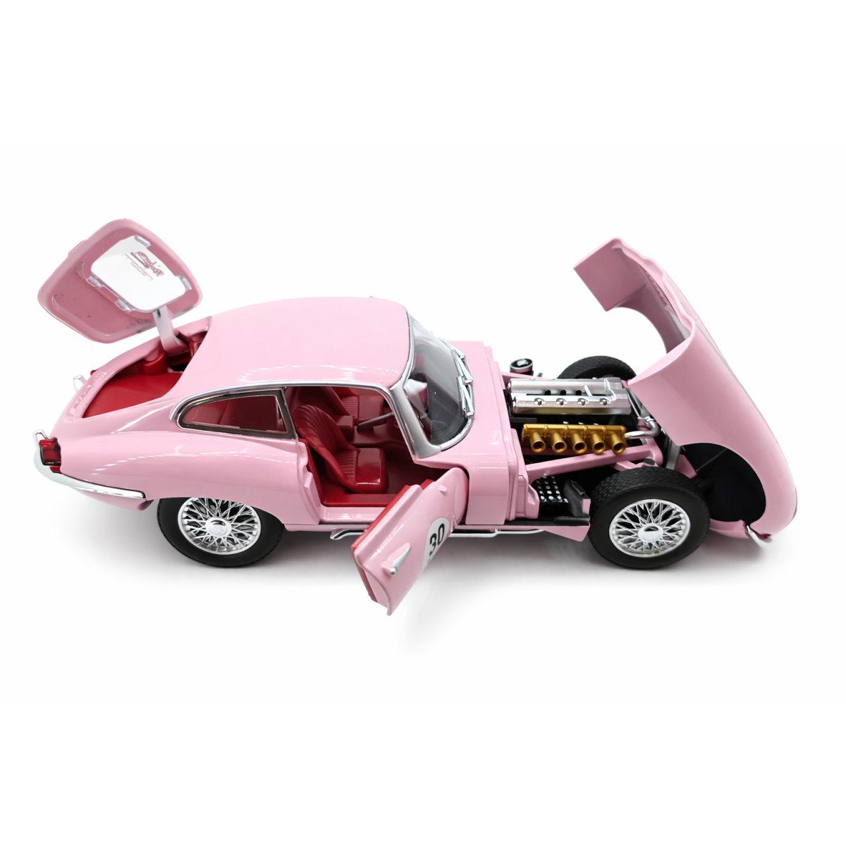 Machetă Auto Jaguar E-Type XK-E Roz Pastel, Metal, Scara 1:24 [3]