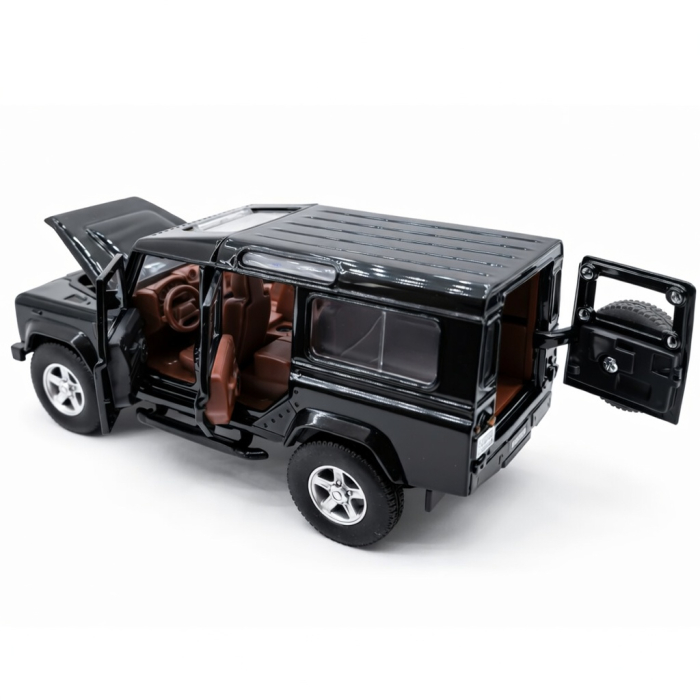 Machetă Auto Land Rover Defender 110 Negru Metalizat, Metal, Scara 1:32 [6]