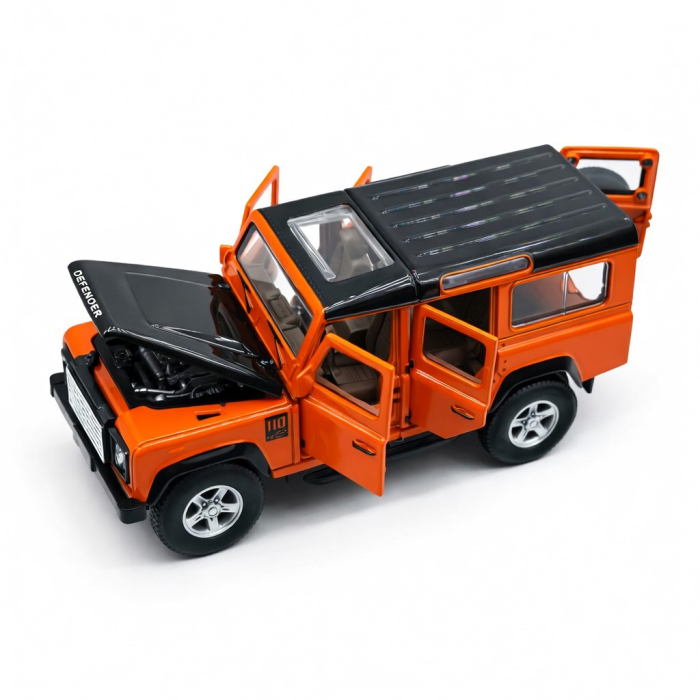 Machetă Auto Land Rover Defender 110 Portocaliu, Metal, Scara 1:32 [5]