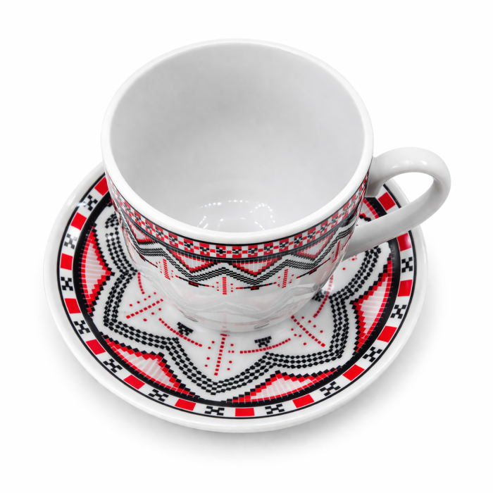 Set 6 cești cu 6 farfurioare, motive tradiționale românești, 150 ml [6]