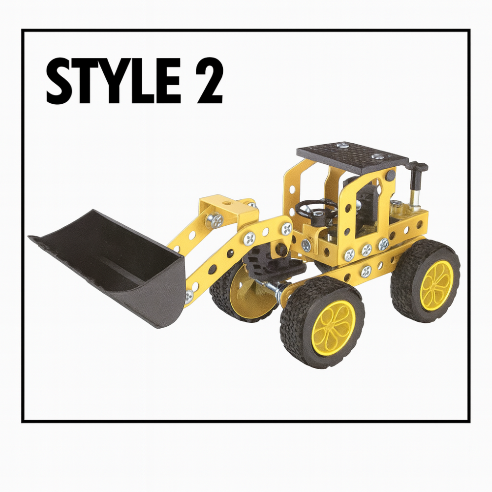 Set construcție metalic STEM 6 în 1, vehicule utilaje, 146 piese, unelte incluse, model educativ, 8+ ani [3]