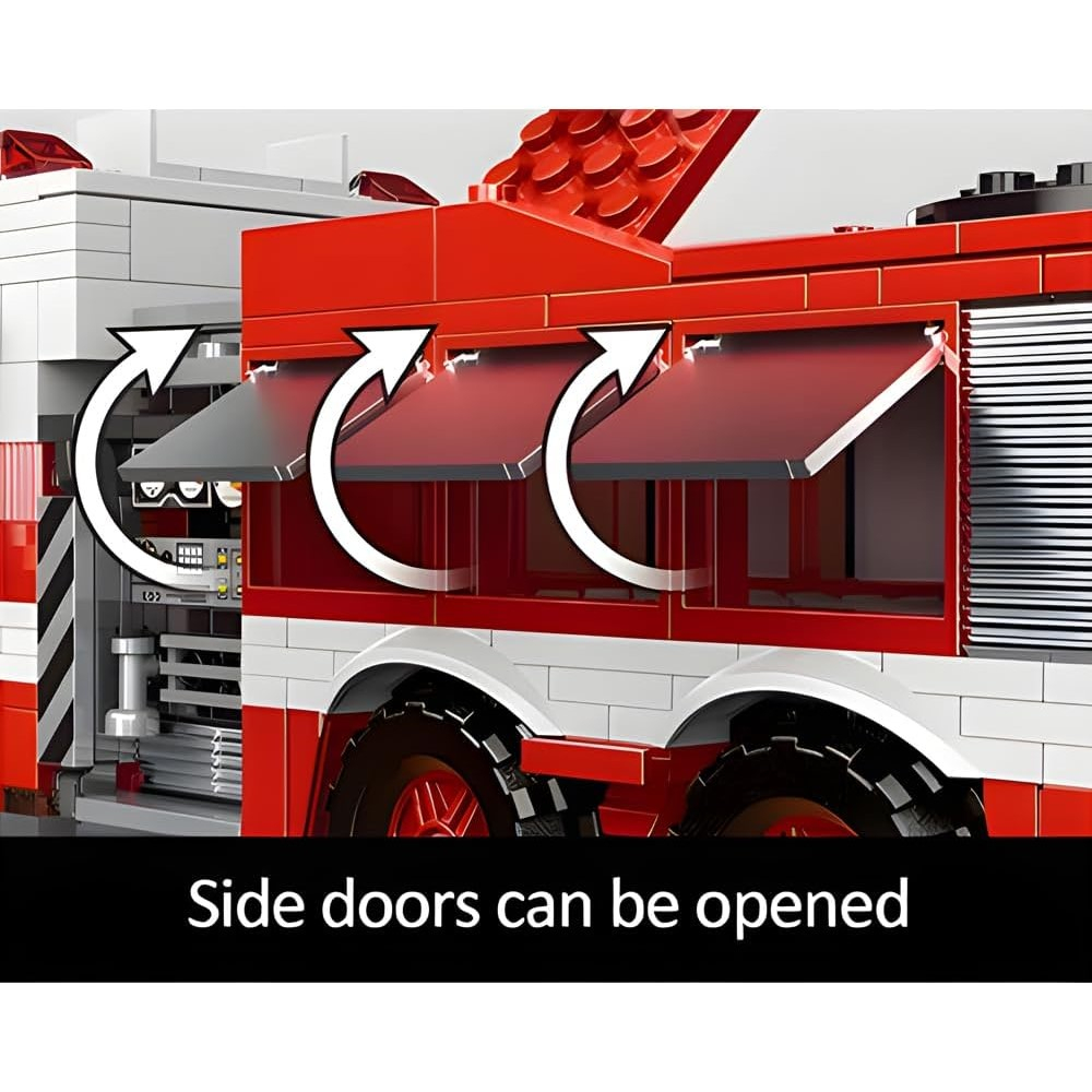 Set de Construcit din 711 piese - Mașină de Pompieri cu Scară Rotativă, pentru copii 6+ [6]