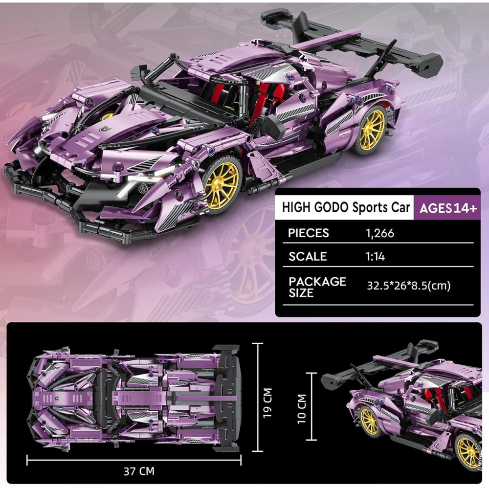 Set de Construit din 1266 piese - supercar Chevrolet Corvette C8, scară 1:14 [4]