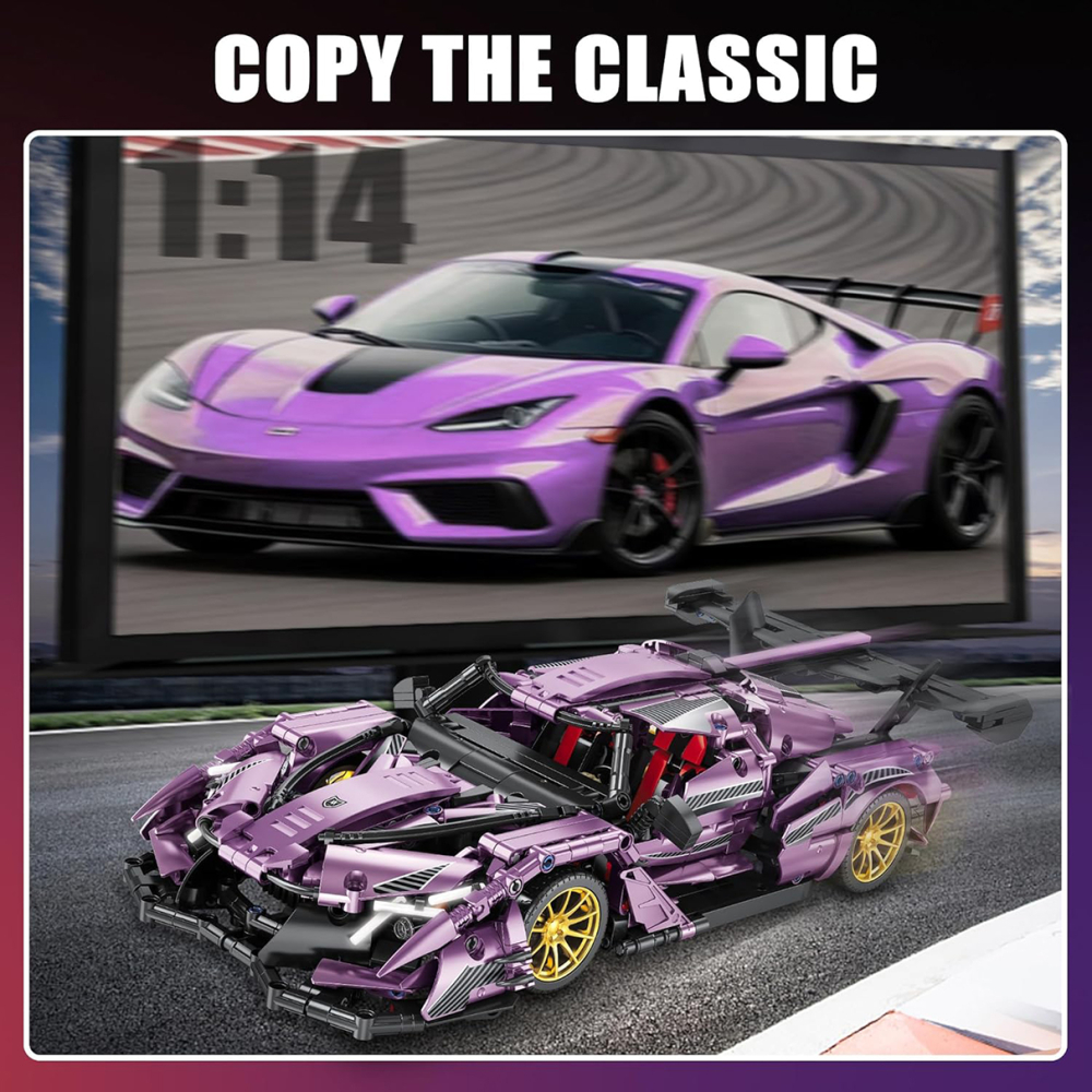 Set de Construit din 1266 piese - supercar Chevrolet Corvette C8, scară 1:14 [6]