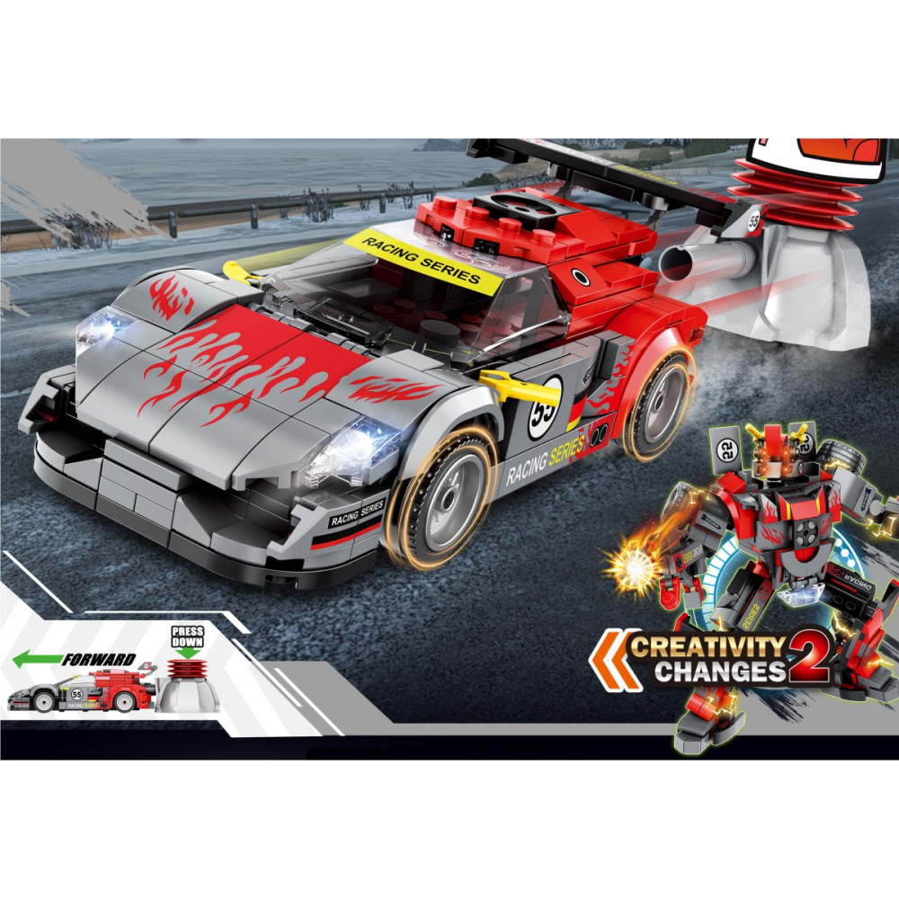 Set de Construit din 456 piese - Mașină Sport roșie care se transformă în Robot [2]