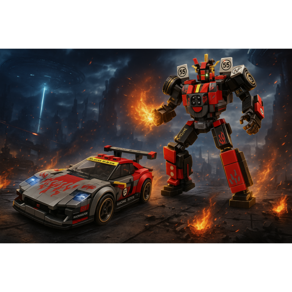Set de Construit din 456 piese - Mașină Sport roșie care se transformă în Robot [3]