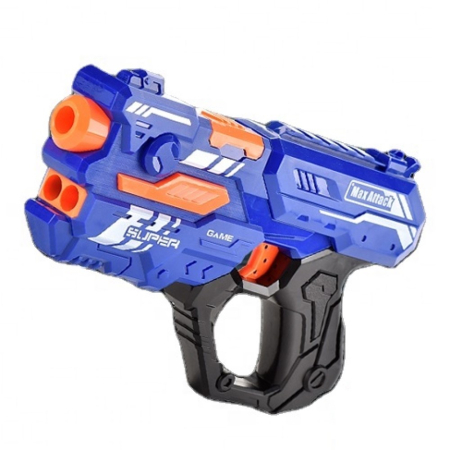 Pistol tip NERF GUN de jucărie cu gloanțe moi EVA, încărcător, tragere manuală, set cu 14 proiectile [2]