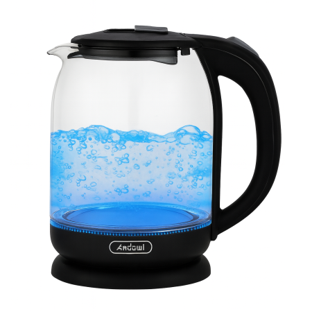 Accesorii Bucătărie - Fierbător electric din sticlă 1.8L, 1500W, iluminare LED, fierbere rapidă