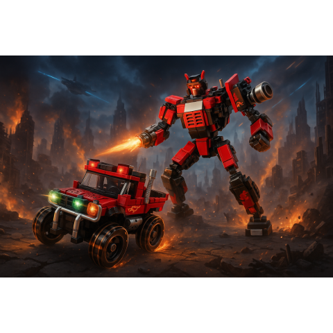 Set de Construit din 458 piese - Mașină Off-Road care se transformă în Robot [6]