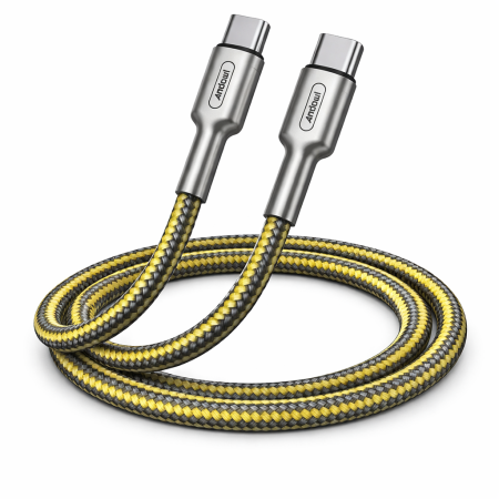 Cabluri - Cablu de date și încărcare USB-C - USB-C, 60W, 1m, încărcare rapidă, cablu textil rezistent