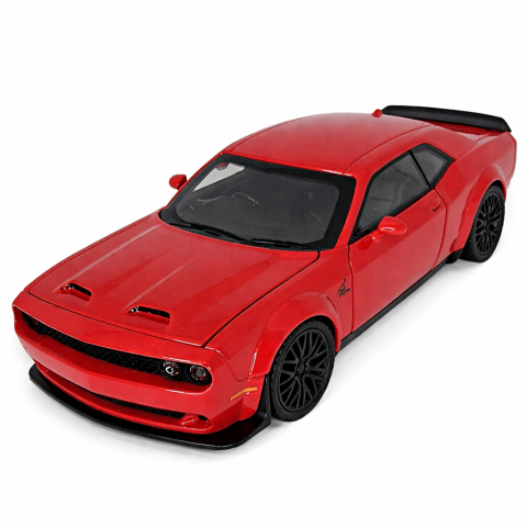 Machete Auto - Machetă Auto Dodge Challenger Roșu Metalizat, Metal, Scara 1:32