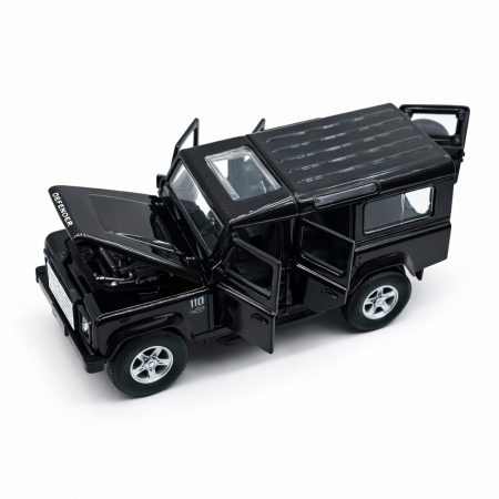 Machetă Auto Land Rover Defender 110 Negru Metalizat, Metal, Scara 1:32 [4]