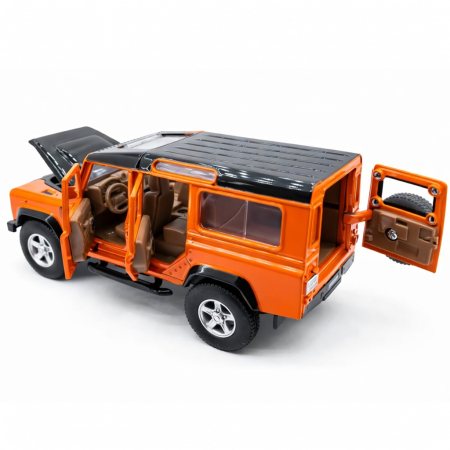 Machetă Auto Land Rover Defender 110 Portocaliu, Metal, Scara 1:32 [5]