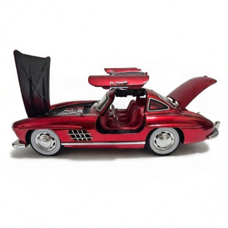 Machetă Auto Mercedes-Benz 300 SL Gullwing Roșu Metalic, Metal, Scara 1:24 [3]