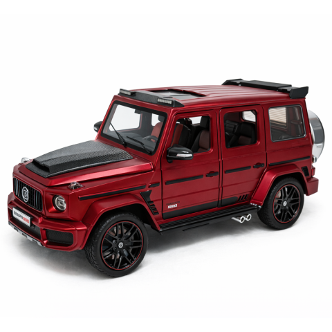 Machete Auto - Machetă Auto Mercedes-Benz G-Class Brabus 800 Roșu Burgundy, Metal, Scara 1:24