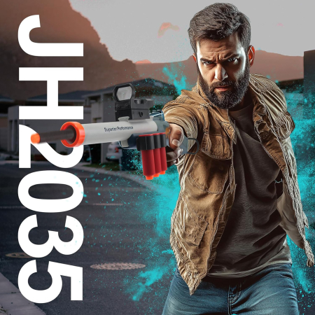 Pușcă de jucărie tip NERF GUN, ejectare cartușe, efect realist, accesorii incluse, multicolor [7]