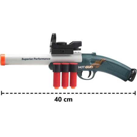 Pușcă de jucărie tip NERF GUN, ejectare cartușe, efect realist, accesorii incluse, multicolor [1]