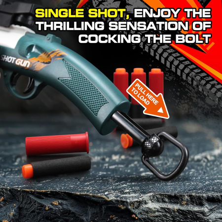 Pușcă de jucărie tip NERF GUN, ejectare cartușe, efect realist, accesorii incluse, multicolor [6]