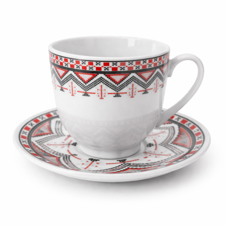 Set 6 cești cu 6 farfurioare, motive tradiționale românești, 150 ml [4]