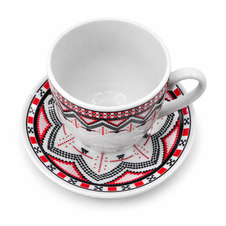 Set 6 cești cu 6 farfurioare, motive tradiționale românești, 150 ml [5]