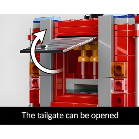 Set de Construcit din 711 piese - Mașină de Pompieri cu Scară Rotativă, pentru copii 6+ [6]