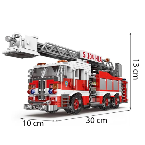Set de Construcit din 711 piese - Mașină de Pompieri cu Scară Rotativă, pentru copii 6+ [3]