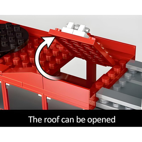 Set de Construcit din 711 piese - Mașină de Pompieri cu Scară Rotativă, pentru copii 6+ [4]