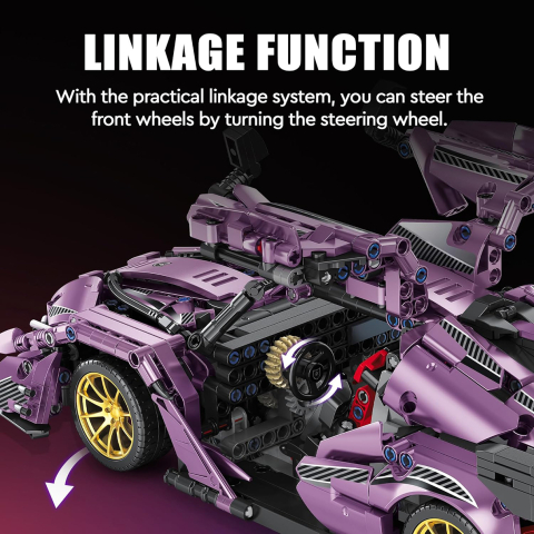 Set de Construit din 1266 piese - supercar Chevrolet Corvette C8, scară 1:14 [4]