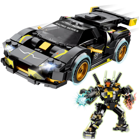 Seturi de construit - Set de Construit din 456 piese - Mașină Sport care se transformă în Robot