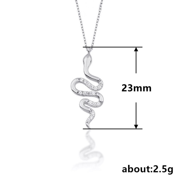 Lantisor cu pandantiv model sarpe luxos, placat cu argint si cristale de zirconiu [3]