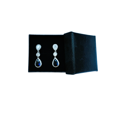 Cercei stil vintage placati cu argint 925, cu cristale de zirconiu albastru-safir [4]
