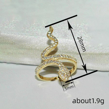 Inel sarpe placat cu aur de 18 K, cristale zirconiu, CAOSHI, colectia Mystique, marime 6 [3]