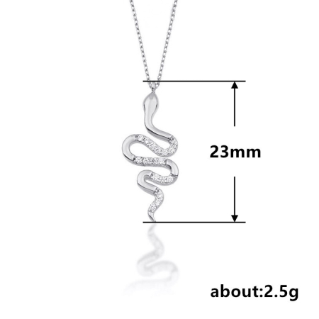 Lantisor cu pandantiv model sarpe luxos, placat cu argint si cristale de zirconiu [2]