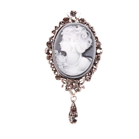 Produse - Martisor brosa camee argintie, model 26