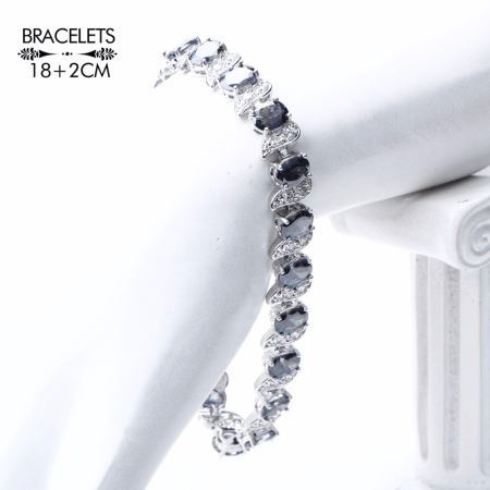 Set bijuterii elegante placate cu argint 925, cu cristale de zirconiu multicolor-curcubeu [2]