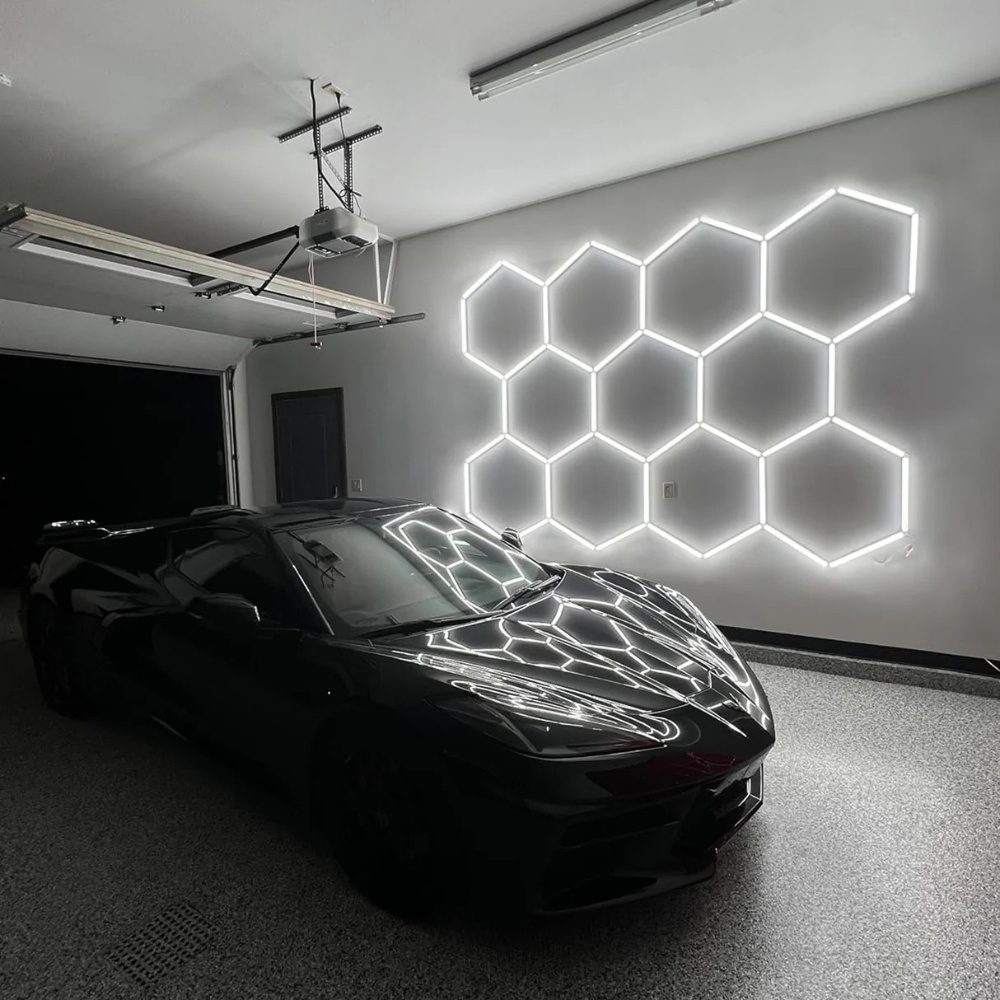 Cleme Metalice Fixare Honeycomb Hexagon LED – Montaj Perete/Tavan, Sistem Iluminat Modular pentru Frizerie, Detailing, Service Auto [4]