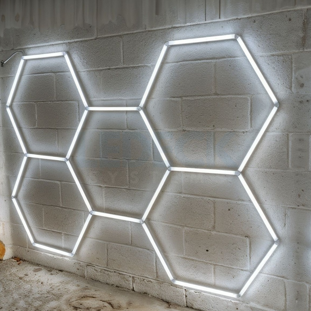 Lumină LED Hexagonală – 5 Module 164x235CM - Garaj, Dormitor, Cameră Gaming, Spații Private [7]
