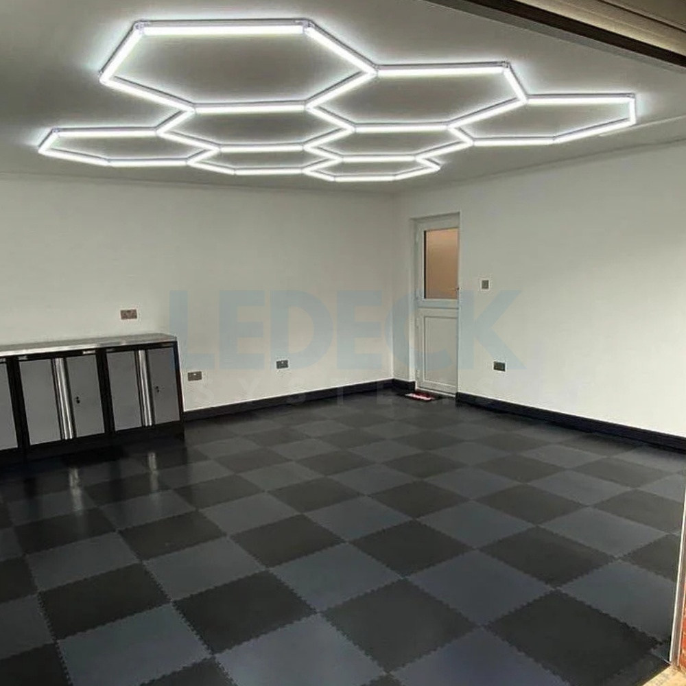 Lumină LED Hexagonală Profesională Aluminiu – 11 Module 299x415CM - Service Auto, Detailing, Ateliere, Spații Comerciale [8]
