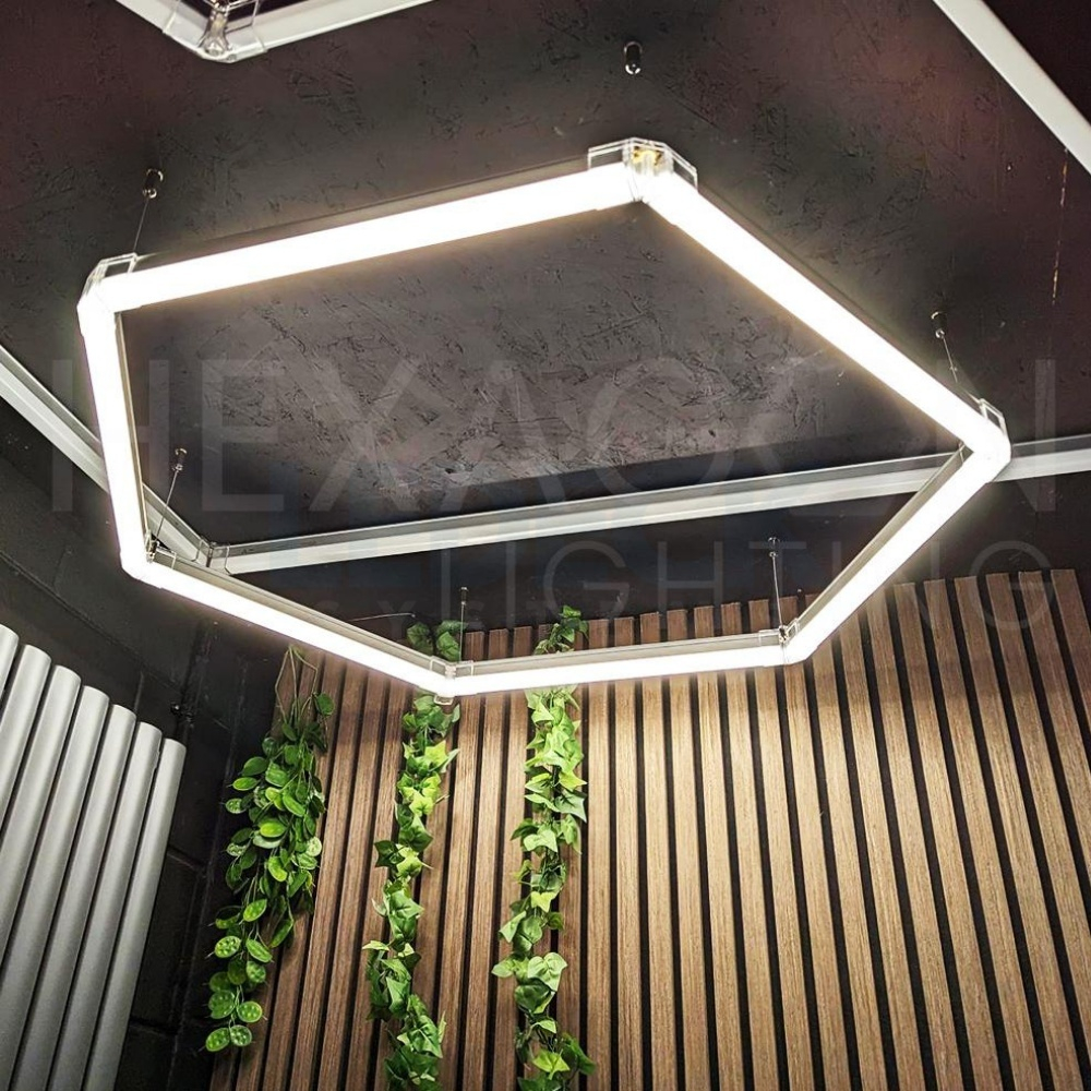 Lumină LED Hexagonală Profesională Aluminiu– 1 Modul 105x120CM – Service Auto, Detailing, Ateliere, Spații Comerciale [6]