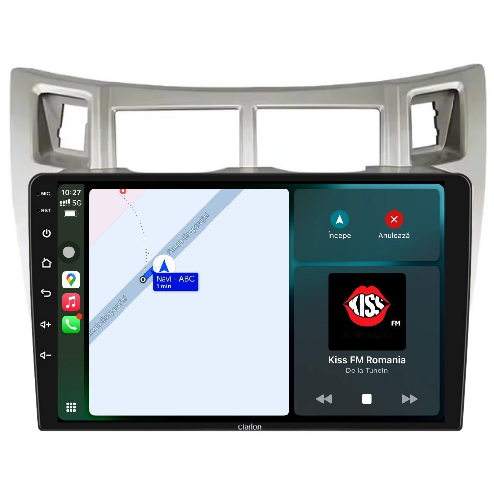 Navigatie CLARION Toyota Yaris P9 2005-2015 9 inch 2GB 32GB 8 CORE [2]