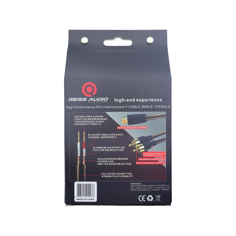 Reiss Audio RS-GX2M1F – Adaptor RCA Y Premium 2 Tată → 1 Mamă [2]