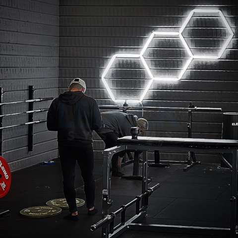 Lumină LED Hexagonală Profesională Aluminiu– 3 Module 98x244CM – Service Auto, Detailing, Ateliere, Spații Comerciale [8]