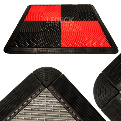 Rampa laterală cu prindere exterioară (mama) – Pardoseala Modulara Plastic PP – Negru [6]