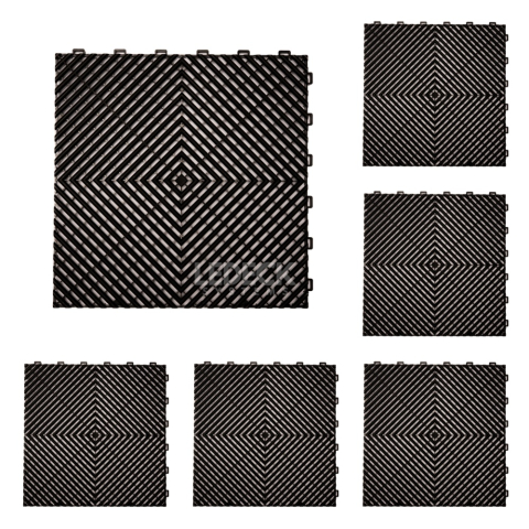 Garaj & Atelier - Pardoseala Modulara Plastic PP – Exterior, Garaj Auto, Service, Terasa - NEGRU (preț pe m²)