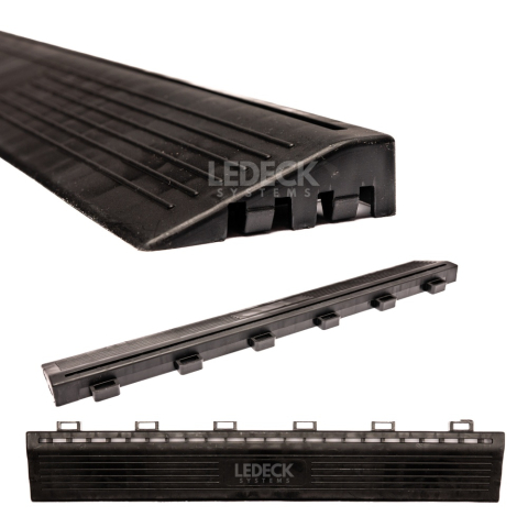 Pardoseala Modulara - Rampa laterală cu prindere exterioară (mama) – Pardoseala Modulara Plastic PP – Negru